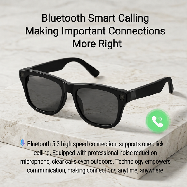 AI Smart Glasses with Camera Bluetooth Calling AI Translation Voice Assistant Open Ear Audio Custom Logo