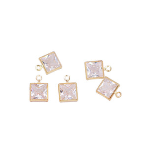 Pendentif en zircon plaqué or, formes variées, composants de bijoux pour la création de boucles d'oreilles et colliers DIY - Product Image 5
