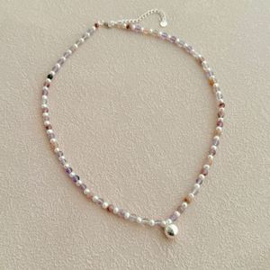 Dylam Top Jewellery Elegant Charm Sterling Silver <b>Bead</b> Beaded Pearl Natural Amethyst Beaded <b>Necklace</b> for Women Daily Wear - Product Image 6