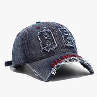 Gorra de Béisbol Estilo Vintage Lavada y Desgastada con Parche B, Visera de Moda, 6 Paneles, Corona Suave, Casual, Versátil, Venta al por Mayor