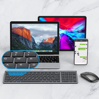 X518-1 Vente directe d'usine Clavier et souris sans fil ergonomiques rechargeables ultra-minces 2,4 GHz double mode pour le bureau