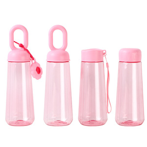 Bouteille d'eau créative en plastique en forme de pétale avec poignée en boucle, sans BPA, colorée, portable, pour étudiants, activités de plein air, école et voyages - Product Image 1