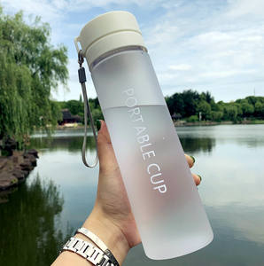 Agua de plástico esmerilado de moda portátil transparente jugo de fruta a prueba de fugas deporte al aire libre viaje Camping botella para beber - Product Image 2