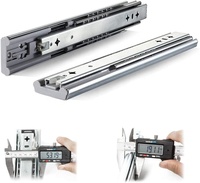 SNEIDA Rail coulissant de tiroir télescopique robuste de 53mm Quincaillerie de meuble à fermeture douce avec tampon d'amortissement pour une utilisation en cuisine