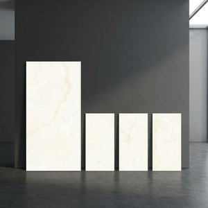 Azulejos de porcelana brillante Luna Beige de 800x1600 mm para suelo y pared, diseño de mármol beige de 80x160 cm - Product Image 2