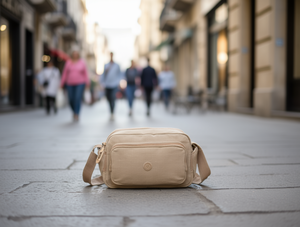 Women's Washed Fabric <b>Shoulder</b> Bag Solid Color Single <b>Strap</b> Zip Closure Daily Use - Product Image 2