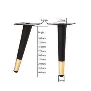 Tapered Furniture Table Legs Metal OEM Oblique Straight Cast Iron Dining Table Legs Furniture Base Part Stainless Steel for Sofa