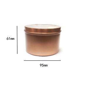 Rose Gold Round Metal Tin Candle Containers 8oz 12oz Candle Jars <b>Empty</b> Candle Tin Can Small Tin <b>Box</b> - Product Image 6