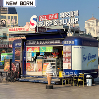 Équipement commercial pour food truck, remorque de cuisine mobile, construction en aluminium et fibre de verre, acier inoxydable, 4 compartiments pour glaces et bonbons