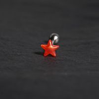 Perlmuttfarbener Stern-Zungenpiercing aus Acryl, fünfzackiger Stern, Unisex, verschiedene Längen, Zungenschmuck, Körperschmuck, grenzüberschreitend