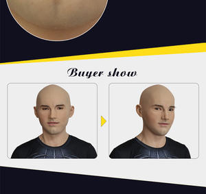 Personnaliser barbe et cheveux masque de tête en silicone complet Macho visage masculin Cosplay Halloween chapeaux fête <span class=keywords><strong>Film</strong></span> Prop - Product Image 5