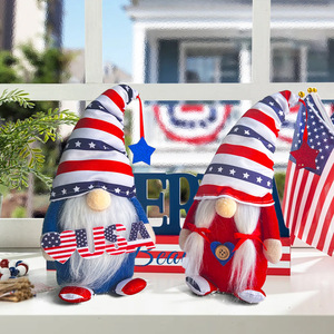 Figuras de gnomos del Día de la Independencia, muñecos de peluche rojos, blancos y azules, decoración de mesa para el hogar de estilo americano, adornos para fiestas - Product Image 1