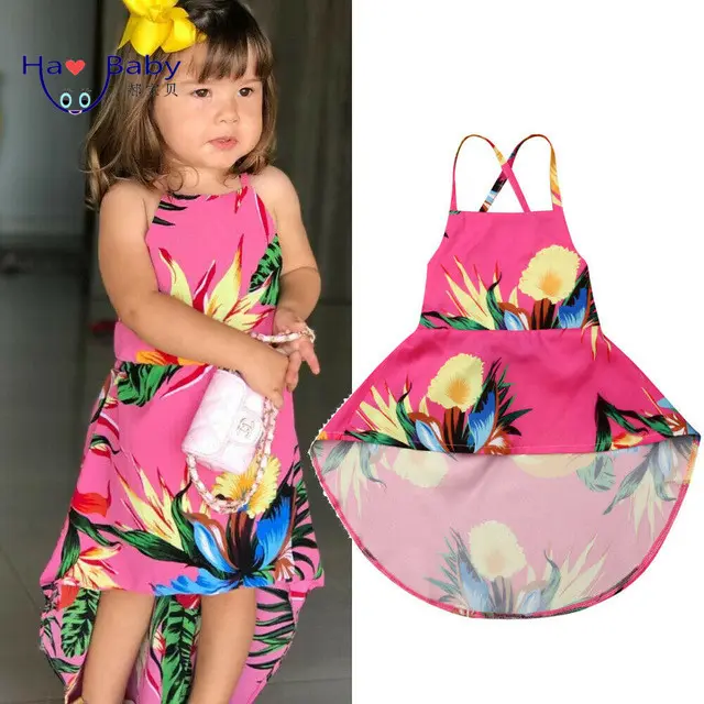 Hao Baby Sommer Prinzessin Kleid Mit Spitze Und Blumen Druck Spitze Baby Mädchen Kleider