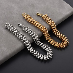 12 มม.ฮิปฮอปร็อคพังก์สร้อยข้อมือสแตนเลสสายรัดข้อมือกำไลข้อมือกันน้ำเครื่องประดับอุปกรณ์เสริม - Product Image 1
