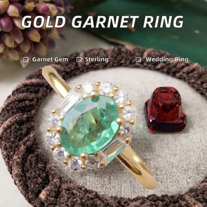 925 Sterling <b>Silver</b> Green <b>Emerald</b> Moissanite Oval Cut Gemstone <b>Ring</b> Gold Plated Women's Jewelry for Engagement Wedding Party - Product Image 2