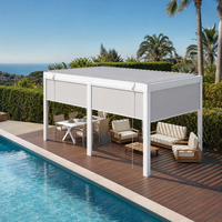 Pérgola de Aluminio con Techo de Lamas 3x4 4x4 4x6 para Configuraciones de Privacidad en Techos Urbanos, Jardines y Pabellones