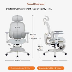 Chaise de bureau en maille QILIAN, chaise de bureau, soutien lombaire indépendant à 3 zones, ergonomie sans fatigue, chaise de jeu, pivotant à 360°, réglable - Product Image 2