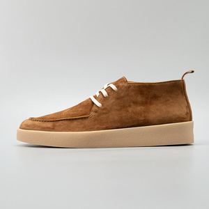 Botas Chukka de Ante Marrón con Cordones, a Media Pantorrilla, Punta Redonda, Suela de Goma, Entresuela de EVA Acolchada, Versátiles para Invierno y Verano, Calzado Casual - Product Image 1