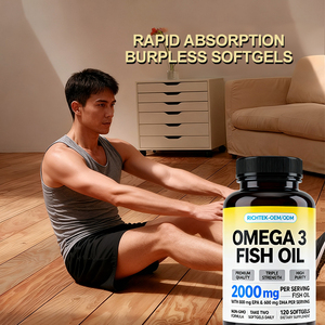 ハラール工場製 オメガ<span class=keywords><strong>3</strong></span>魚油カプセル 高DHA/EPA 80-10TG 1000mg 液体深海魚油 - Product Image 4