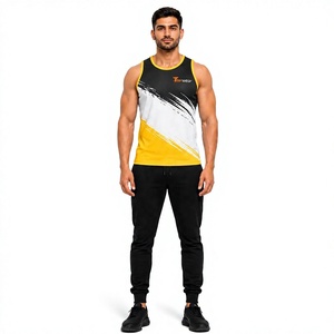 <b>Mens</b> Sublimation Tank Top Custom Gym Workout <b>Stringer</b> <b>Vest</b> Wholesale Sportswear Bodybuilding Running Fitness Quick Dry Athletic - Product Image 1