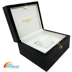 Factory Direct Glossy Wooden <b>Watch</b> Box with Leather Lining, Premium Piano Finish Single <b>Watch</b> Presentation Box with Wooden <b>Case</b> - Product Image 6