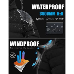 FOXA Mens Hooded Puffer <b>Jacket</b> Insulated Winter Waterproof Warm Coat Zipper Down Quilted <b>Jackets</b> - Product Image 4