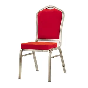 Strong Stacking Aluminum Banquet Hall Chair with Back Metal Mesh Decoration QL-D017