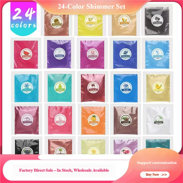 Manufacturer Hot Sale 5g 24 Colors Mica Pigment Powder for Dyeing/decoration