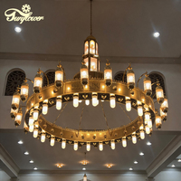 Experts en luminaires islamiques, lustre LED suspendu en or massif sur mesure pour mosquée, pour salle de prière Majlis