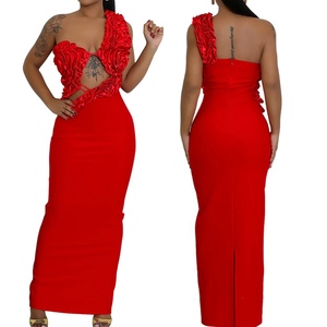 เดรสแฟชั่นผู้หญิงแบบใหม่ เซ็กซี่ ไหล่เดียว โชว์ช่วงเอว ทรงเข้ารูป จับจีบ ผ่าข้าง - Product Image 1