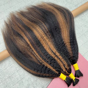 Vendedores de cabello al por mayor Virgen en color a granel 1PB/30 Afro Kinky Straight Bulk Sin trama Cabello humano para trenzar - Product Image 2