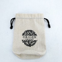 Sac en toile personnalisé imprimé, recyclable, en coton et lin, avec cordon de serrage et broderie pour l'emballage