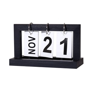 Personalizado negro <span class=keywords><strong>de</strong></span> <span class=keywords><strong>madera</strong></span> llegada perpetuo <span class=keywords><strong>de</strong></span> escritorio calendario bloque - Product Image 1