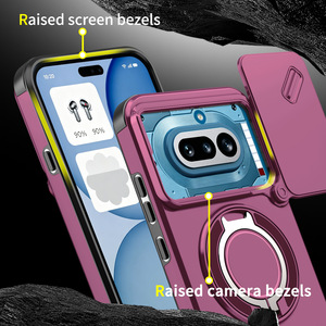 <span class=keywords><strong>Funda</strong></span> Protectora Antigolpes con Anillo y Soporte para Lente, Tipo Slider Window Armor 360, para <span class=keywords><strong>Nothing</strong></span> <span class=keywords><strong>Phone</strong></span> 4a Pro 5G - Product Image 3