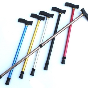 Aluminum Alloy Telescopic Walking Stick 2 Section <b>Adjustable</b> Height Anti Slip Rubber Tip For Seniors Hiking - Product Image 4