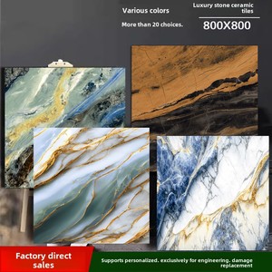 Grosir ubin batu mewah Modern 800x800 Gilded Gold Glaze ubin lantai untuk KTV Hotel Volvo pakaian toko ruang kerja - Product Image 2