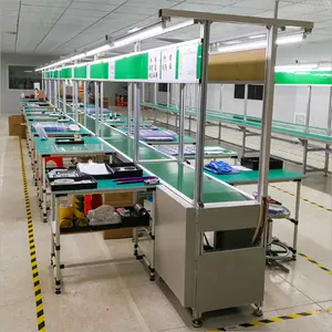 Factory manufactured box assembly line with working table