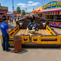 Machine de rodéo gonflable commerciale interactive pour parc d'attractions et location d'événements