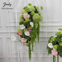 Boules de fleurs artificielles JINDY pour la décoration de scène de mariage, fleurs artificielles pour l'entrée du chemin