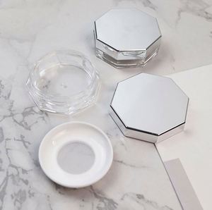 Ensemble de boîtes à poudre en maille élastique portables et personnalisables, avec miroir octogonal argenté, sous-emballage pour maquillage et poudre corporelle en plastique - Product Image 5