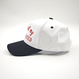 Casquette de baseball bicolore personnalisée de haute qualité, style 5 panneaux en forme de A, en coton, avec logo brodé en relief 3D, base bicolore - Product Image 3