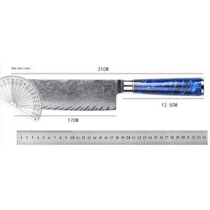 Cuchillo de Cocina de Acero Damasco de 67 Capas, Forjado, Hoja Abierta de 17 cm, <span class=keywords><strong>para</strong></span> <span class=keywords><strong>Cortar</strong></span> <span class=keywords><strong>Carne</strong></span>, Frutas, Pescado, Cuchillo de Chef <span class=keywords><strong>para</strong></span> Cocina <span class=keywords><strong>Cruda</strong></span> - Product Image 2