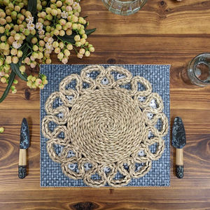 Vente en gros de sets de table ronds en bambou bohème écologiques, tissés à la main, pour la décoration de table de mariage, chargeur pour restaurant, salle à manger au Vietnam - Product Image 1