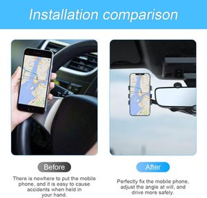 Nouveau support de téléphone portable pour voiture, support de moniteur de voiture, rotatif à 360°, rétractable, support de téléphone pour rétroviseur de voiture - Product Image 5