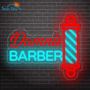 Op maat gemaakte barbierzaak logo UV-geprint neonlicht LED nachtlampje acryl feest bruiloft decoratie gratis ontwerp neonlicht reclamebord - Product Image 2