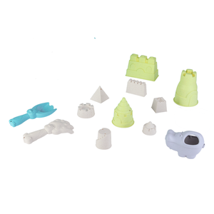 Juego de cubos de playa de paja de trigo de 14 piezas: cubo de castillo, tamiz, tapa, pala, moldes. Juguetes de arena ecológicos para niños. Etiqueta colgante. - Product Image 6