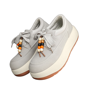 Zapatos Casuales para Hombre con Logotipo Personalizado, Color Gris, de Caña Baja, Transpirables, Retro, con Plataforma y Suela Gruesa para Aumentar la Estatura, Ideales para el Verano - Product Image 1