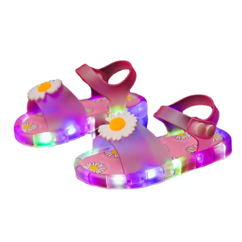 Primavera nuove scarpe da principessa lampada a LED lampeggiante sandali da ragazza flash scarpe in gel per bambini scarpe leggere per ragazzi