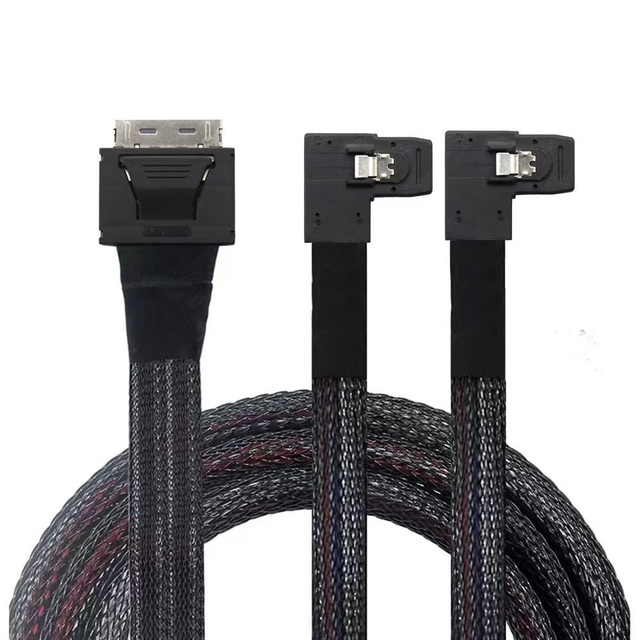 OCuLink SFF-8611 8i to Dual SFF-8087 Cable PCIe 4.0 0.5M for NVMe U.2 SSD Server Internal High Speed Adapter