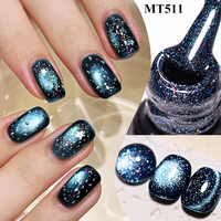 MTSSII 7ml Gel Magnétique Marron Brillant UV LED Soak Off Vernis Gel Cristal Gel Nude Magnétique Effet Œil de Chat pour Ongles